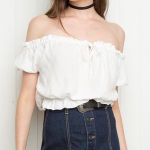 Brandy Melville Off the shoulder white crop top